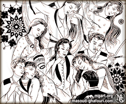 artproject, masterpieces of persian painting, paintings, drawings, drawing, portrait